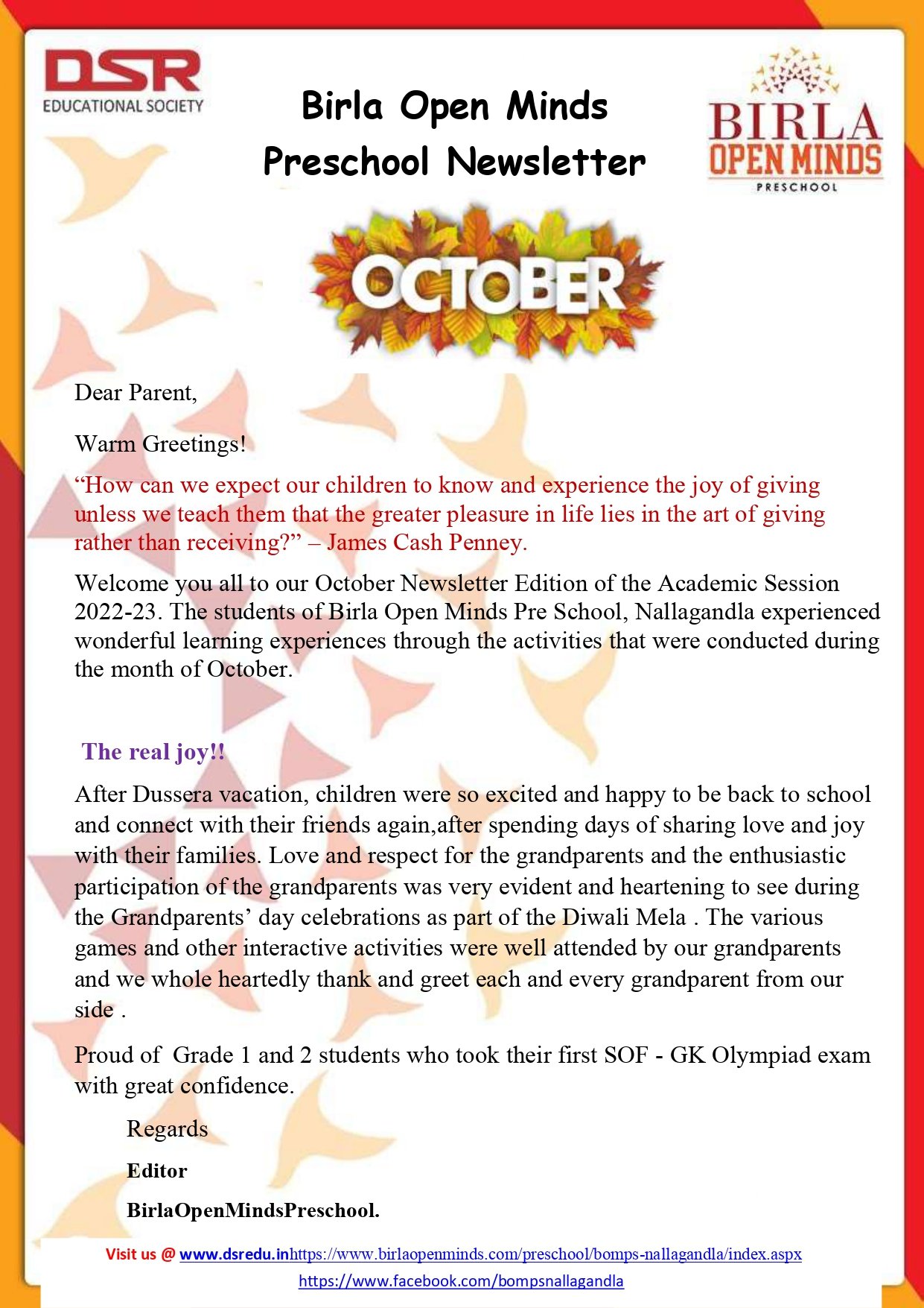 Newsletter October 2022
